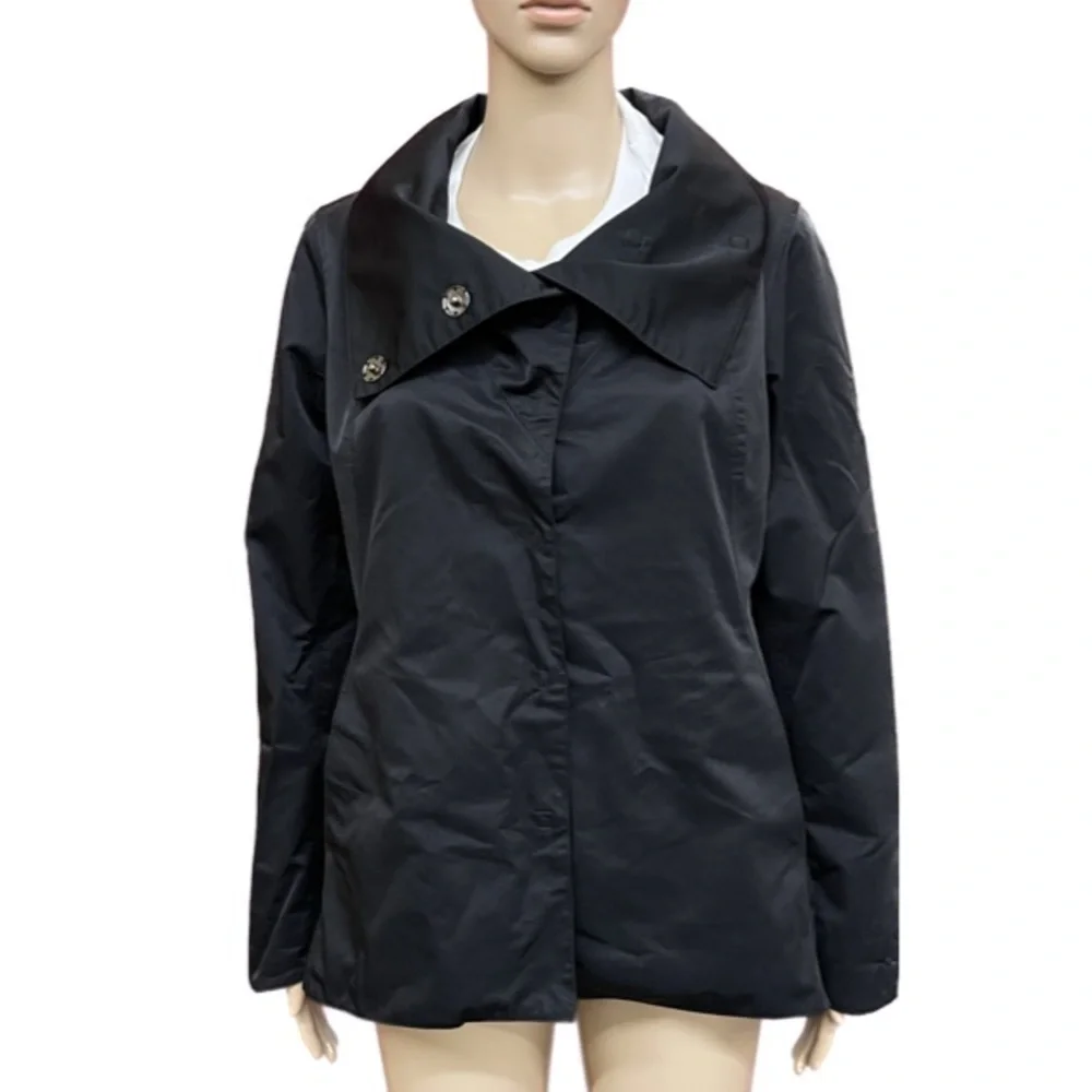 Eileen Fisher Snap Front Collard Nylon Jacket Size XS